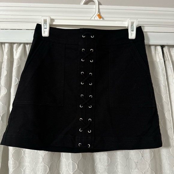 Express Dresses & Skirts - Express Black Lace-Up Mini Skirt